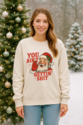 Naughty List Santa Graphic Sweatshirt