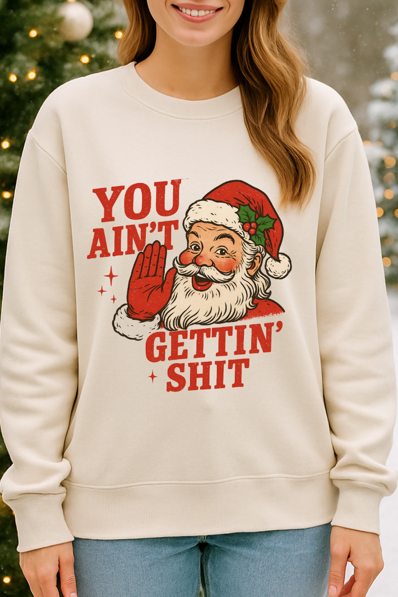 Naughty List Santa Graphic Sweatshirt