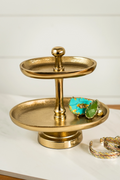 Gold 2-Tier Stand/Jewelry Holder