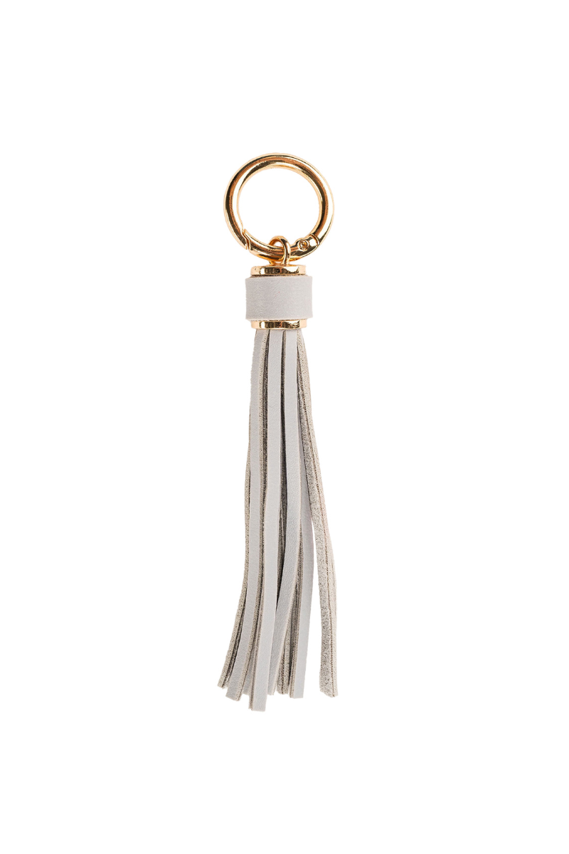 XL Leather Tassel Bag Charm
