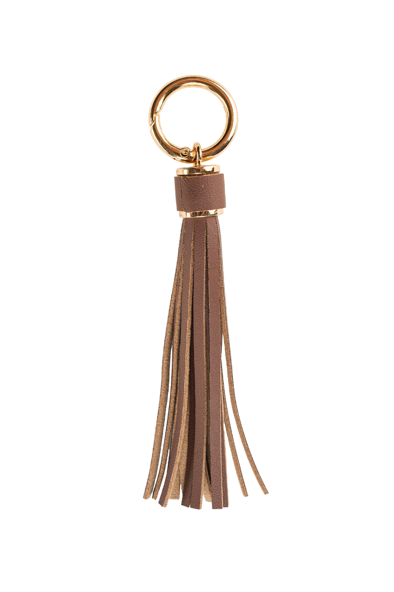 XL Leather Tassel Bag Charm