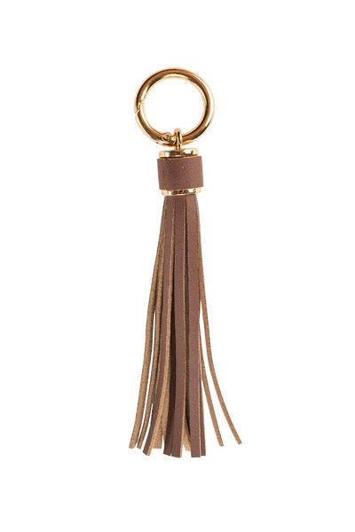 XL Leather Tassel Bag Charm