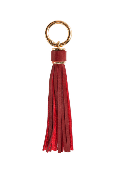 XL Leather Tassel Bag Charm