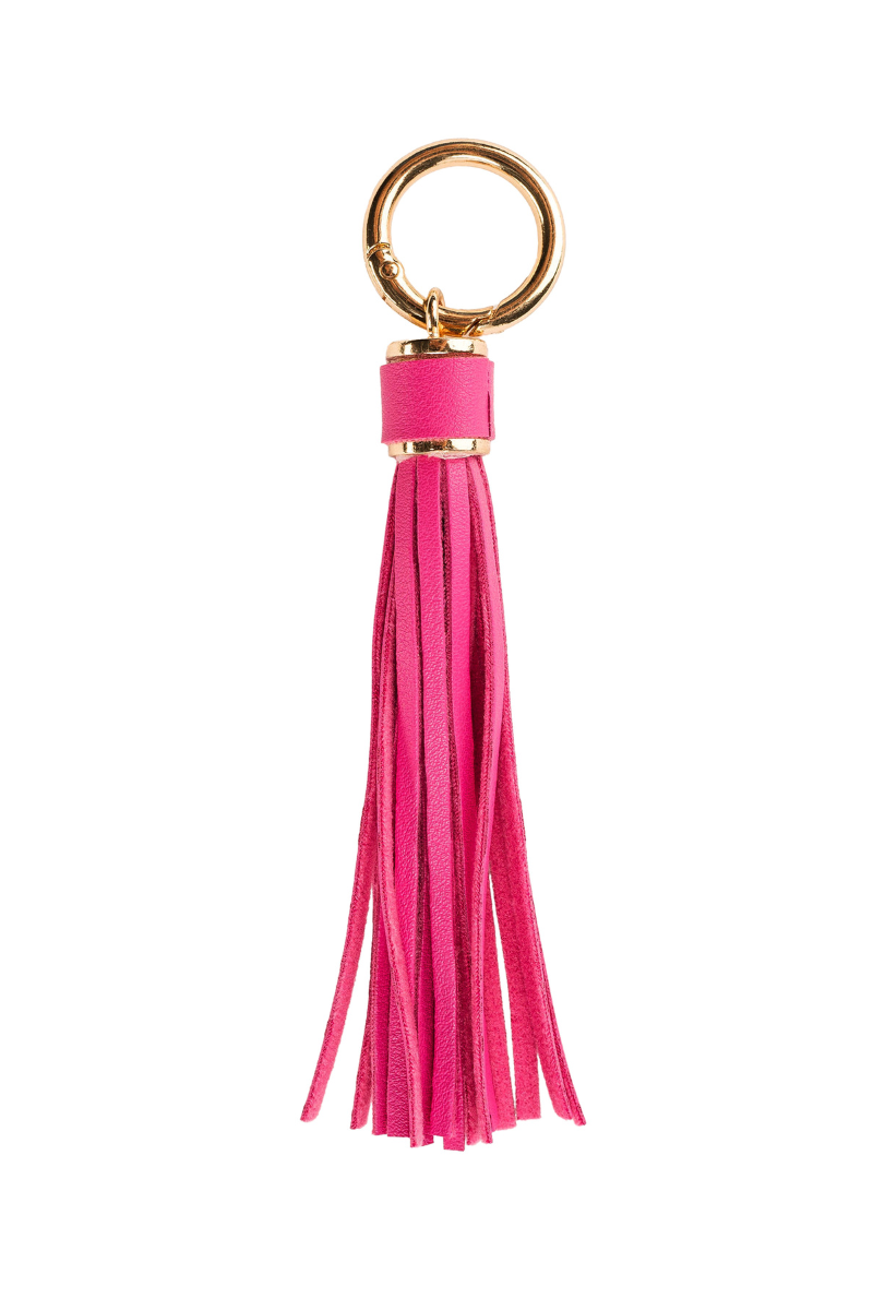 XL Leather Tassel Bag Charm