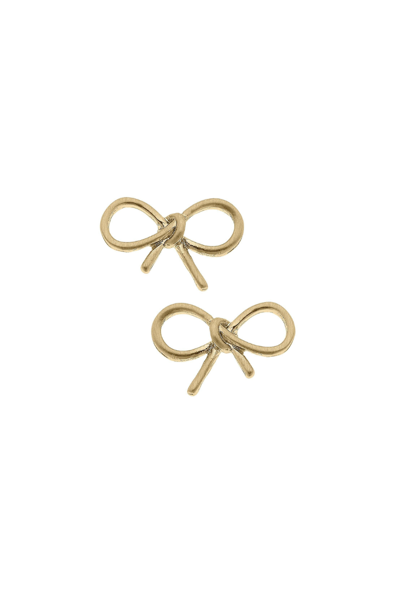 Tied Bow Stud Earrings