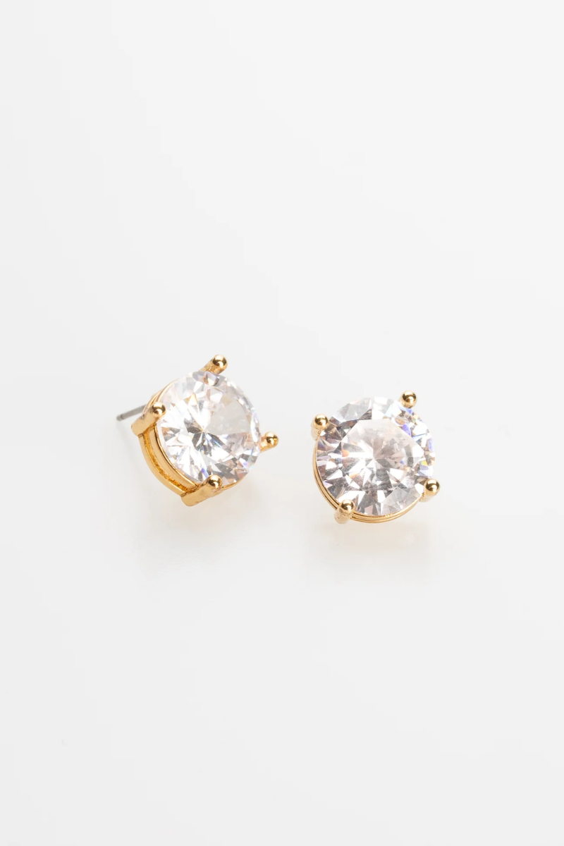 Cleo Stud Earrings - Crystal