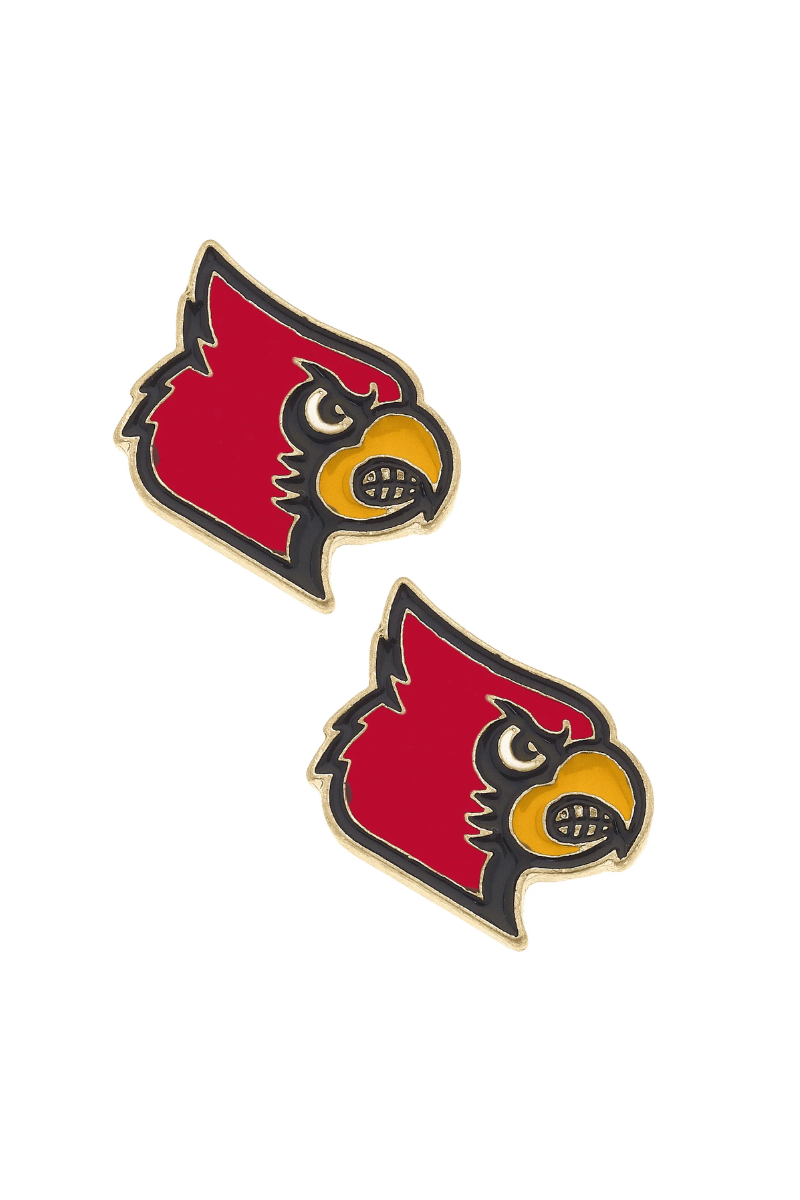 Louisville Cardinals Enamel Logo Stud Earrings