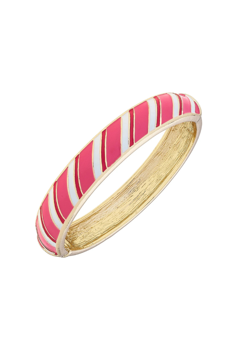 Candy Cane Striped Hinge Bangle