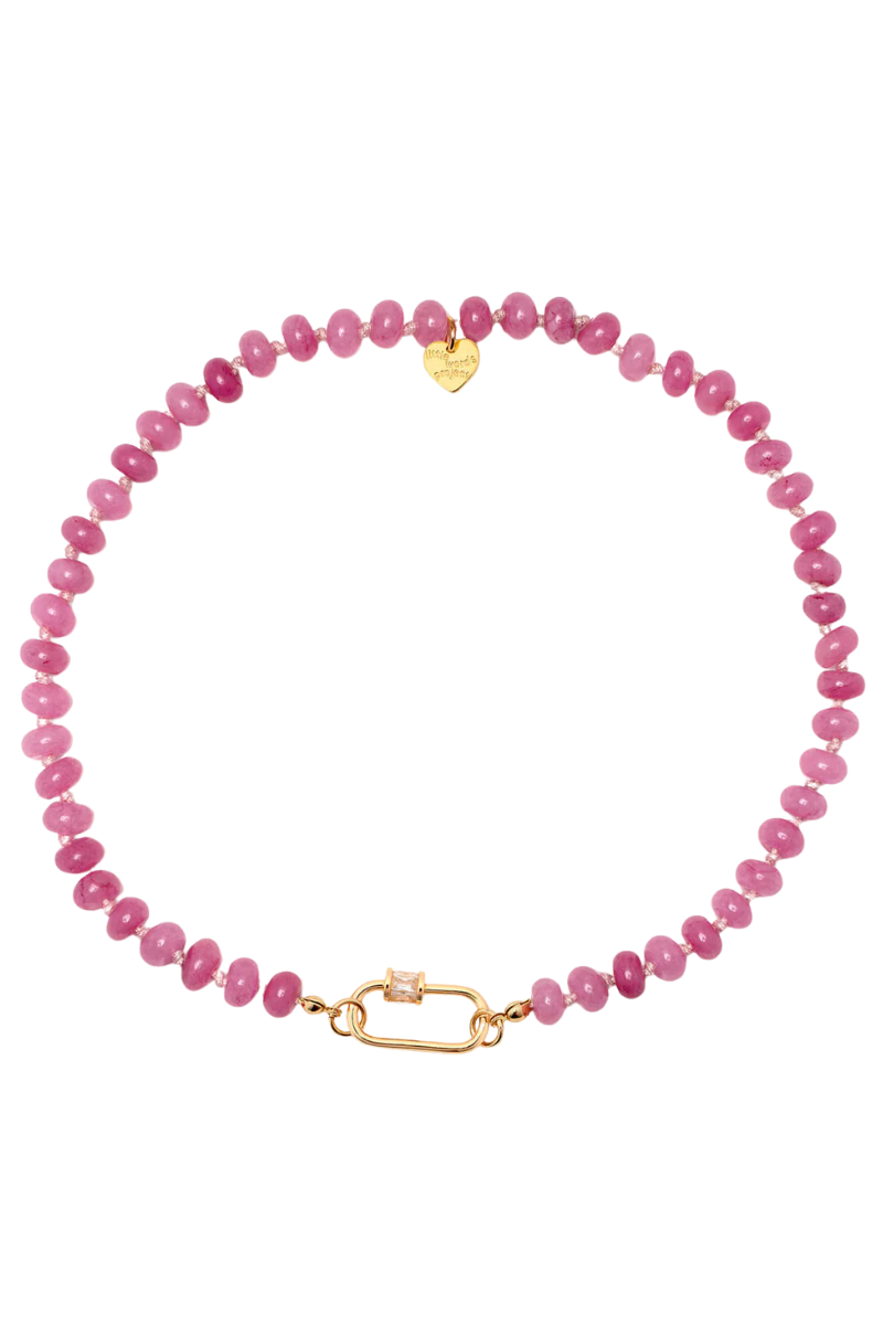 Strawberry Pink Beaded Necklace Base