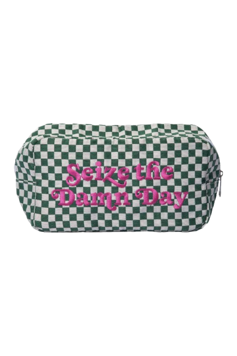 Seize The Damn Day Checkered Bag