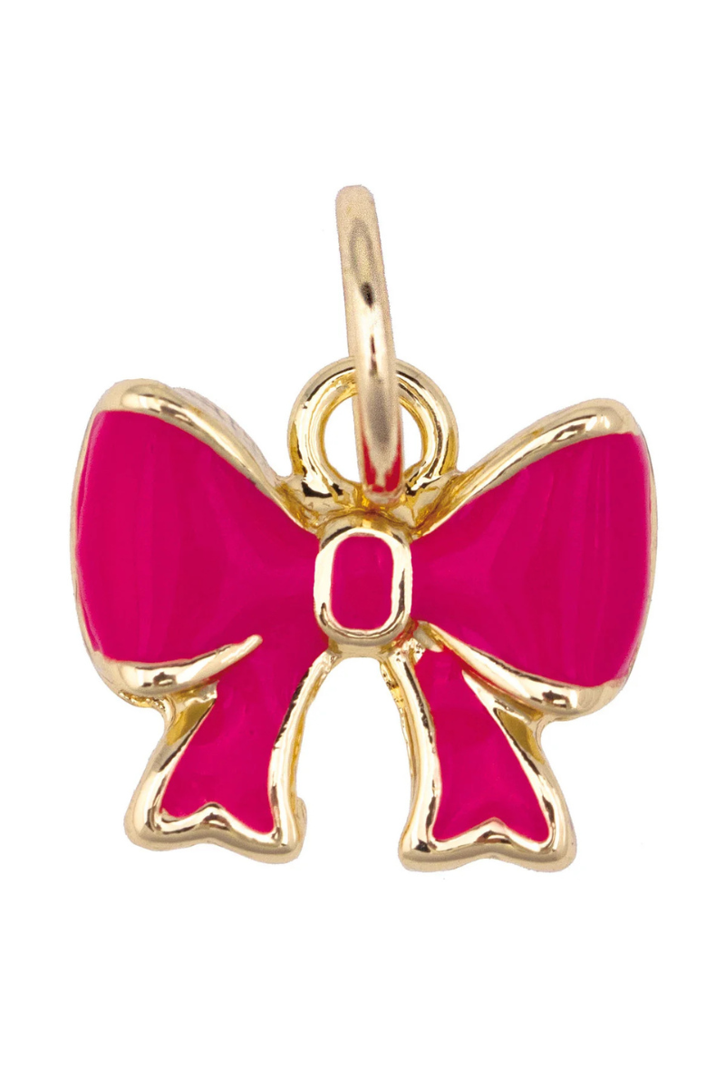 Canvas Style Charms - Pink Enamel Bow