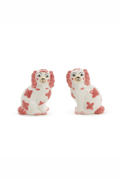 Pink Staffordshire Dog Salt and Pepper Shaker Set