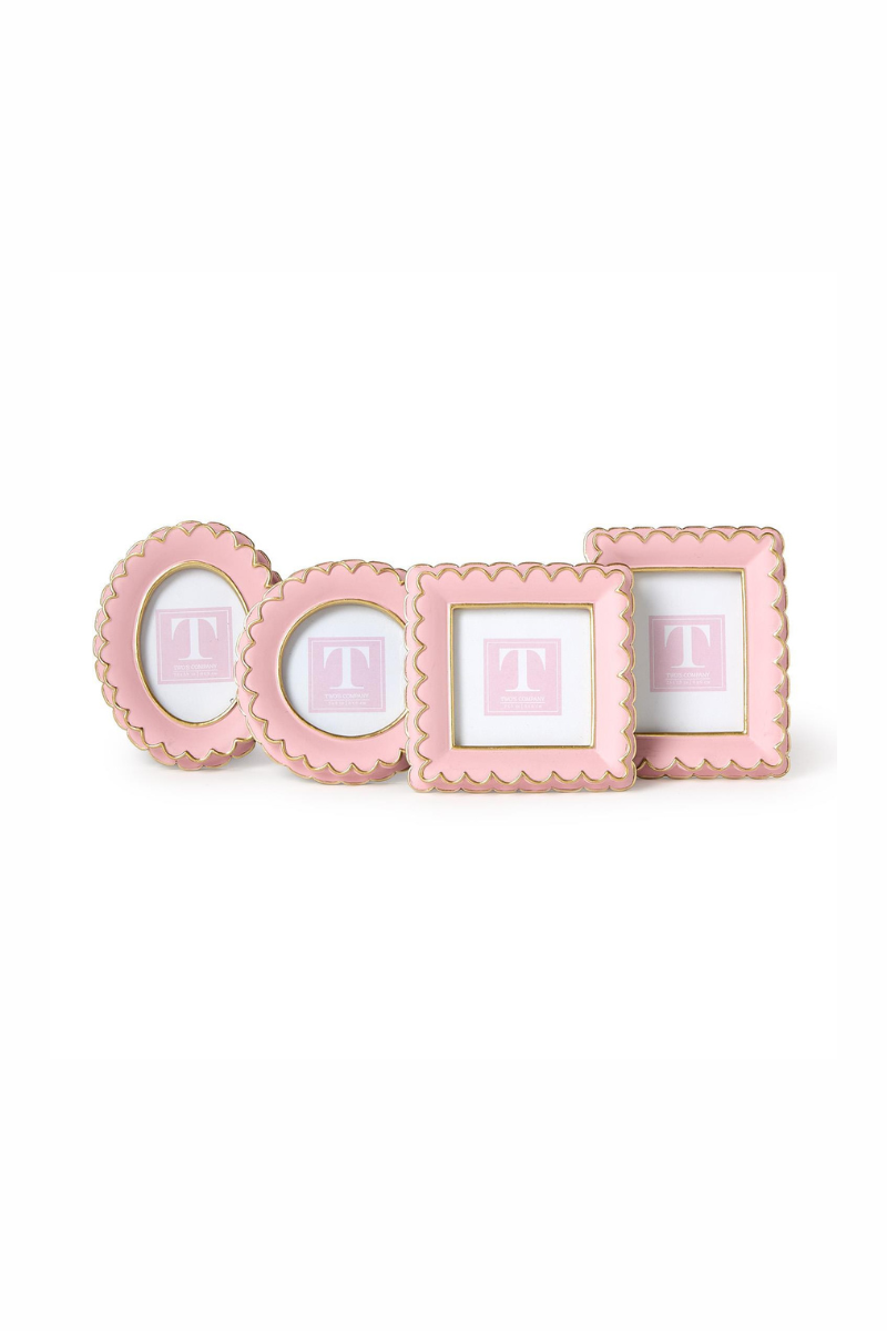 Pink Scalloped Mini Photo Frame