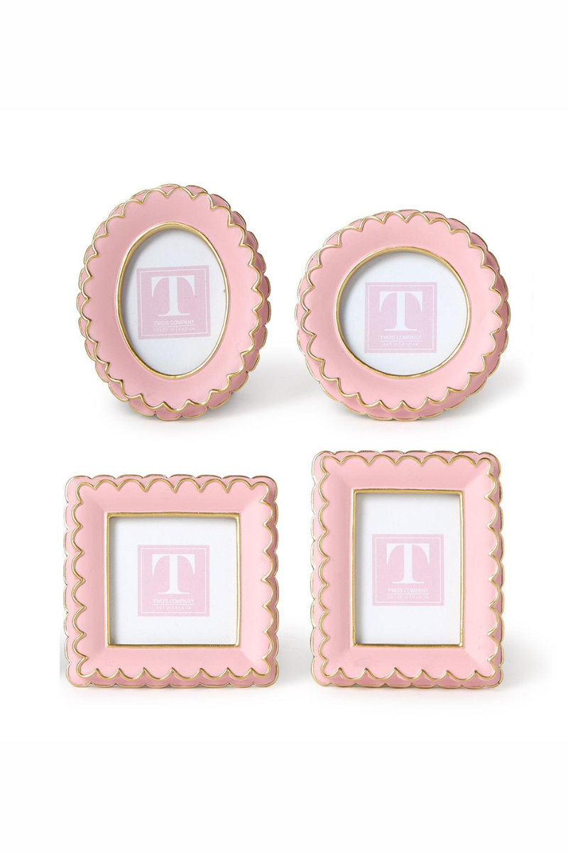 Pink Scalloped Mini Photo Frame