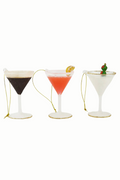 Martini Glass Ornament Set