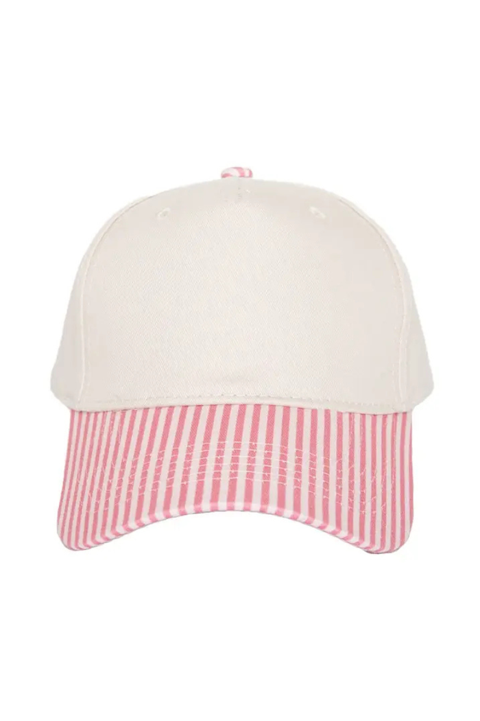 Pink Striped Blank Trucker Hat - Camo
