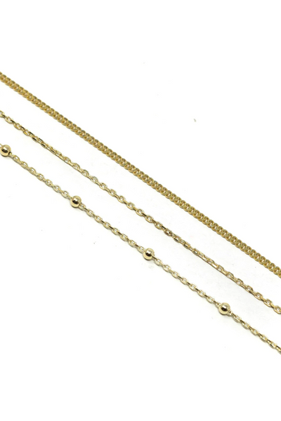 Skinny Cable Chain Necklace - Charm Bar