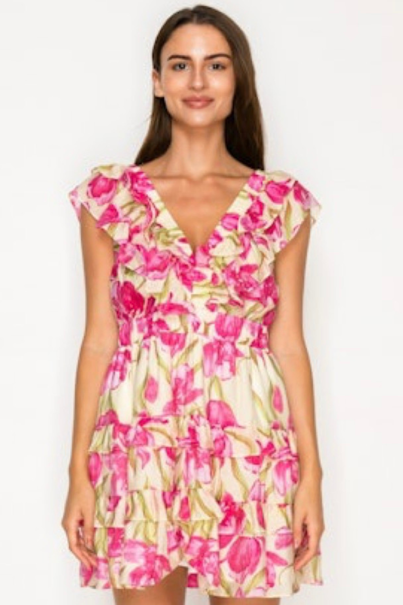 Lonian's Bloom Mini Ruffle Dress