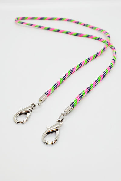 Lime, Hot Pink, and Purple Glow in the Dark Lanyard FINAL SALE