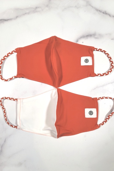 Burnt Orange & White Simple Masks- 2-Pack From PinkTag