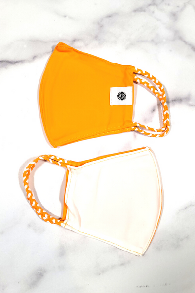 Pomchies Holland Orange & White Simple Masks- 2-Pack FINAL SALE