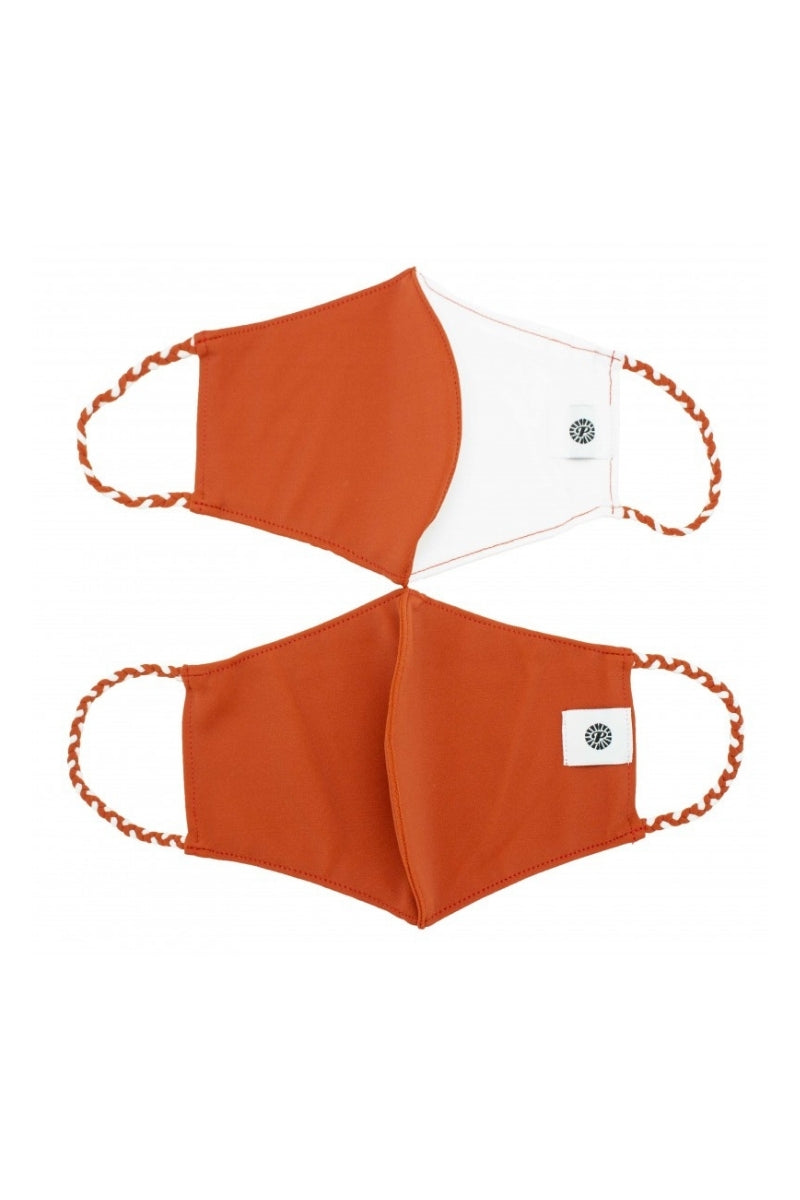 Burnt Orange & White Simple Masks- 2-Pack