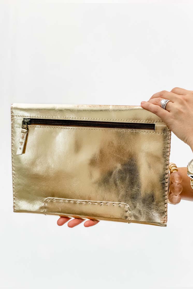 Diana Large Leather Clutch