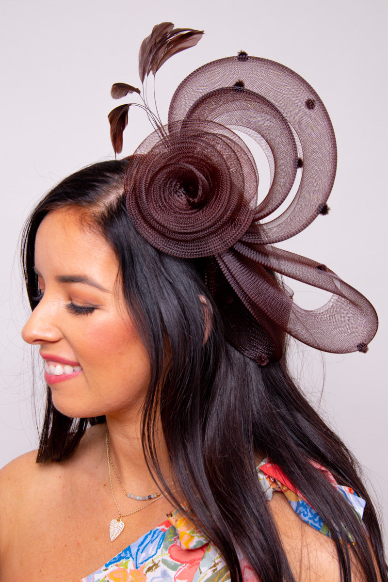 Let's Go Fascinator-Brown