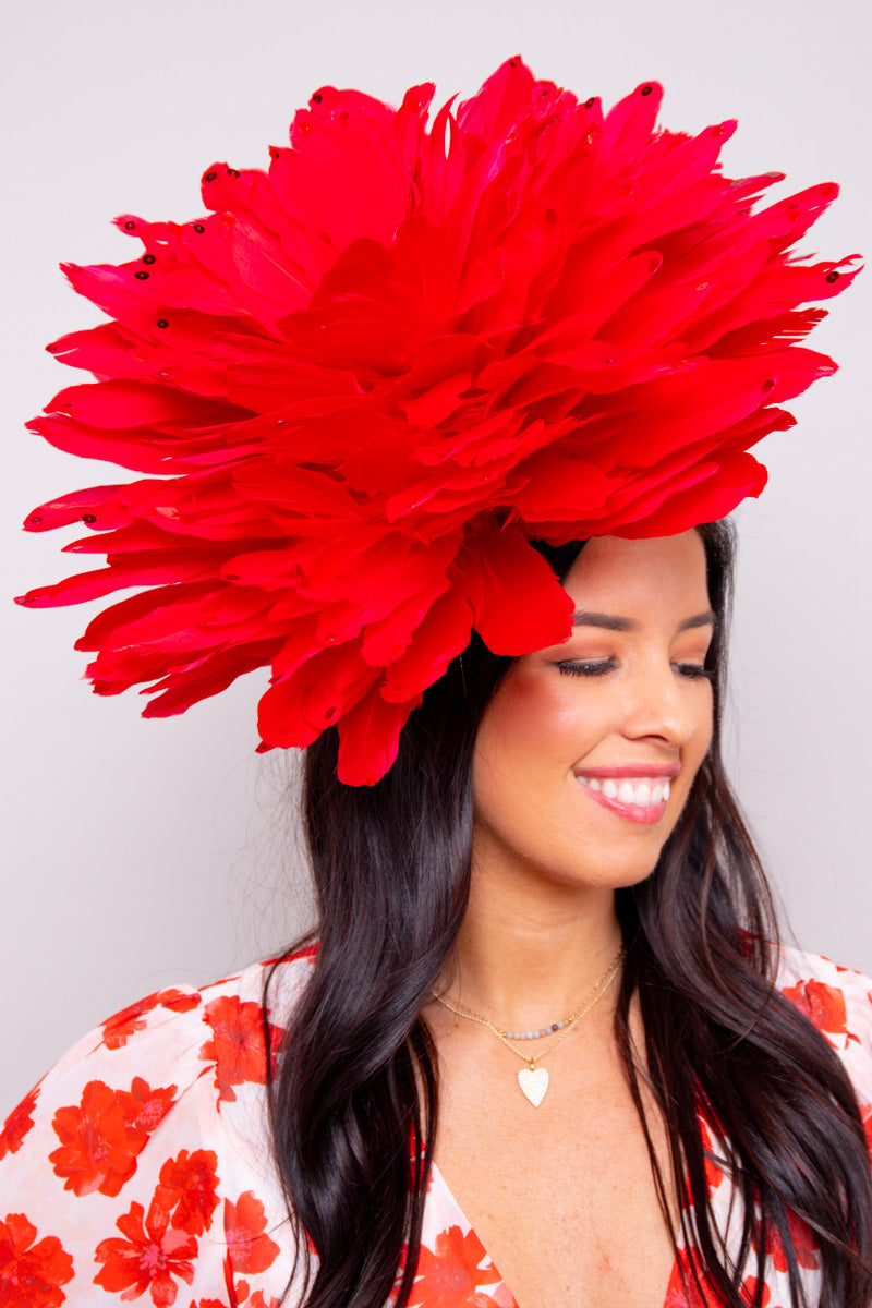 Show Stopper Fascinator-Red