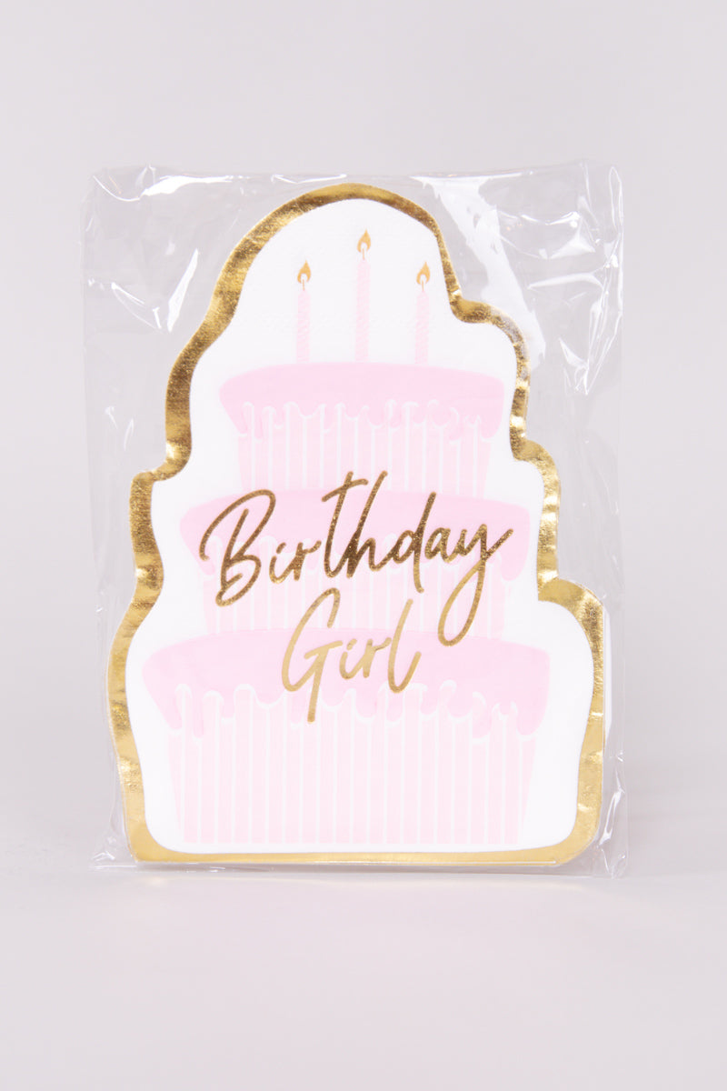Paper Die Cut Napkin Pack-Birthday Girl