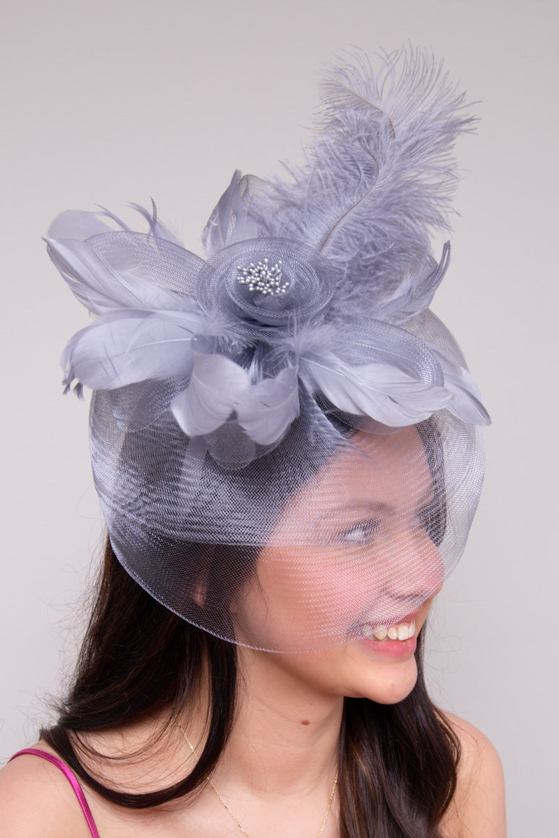 Iconic Style Fascinator-Gray