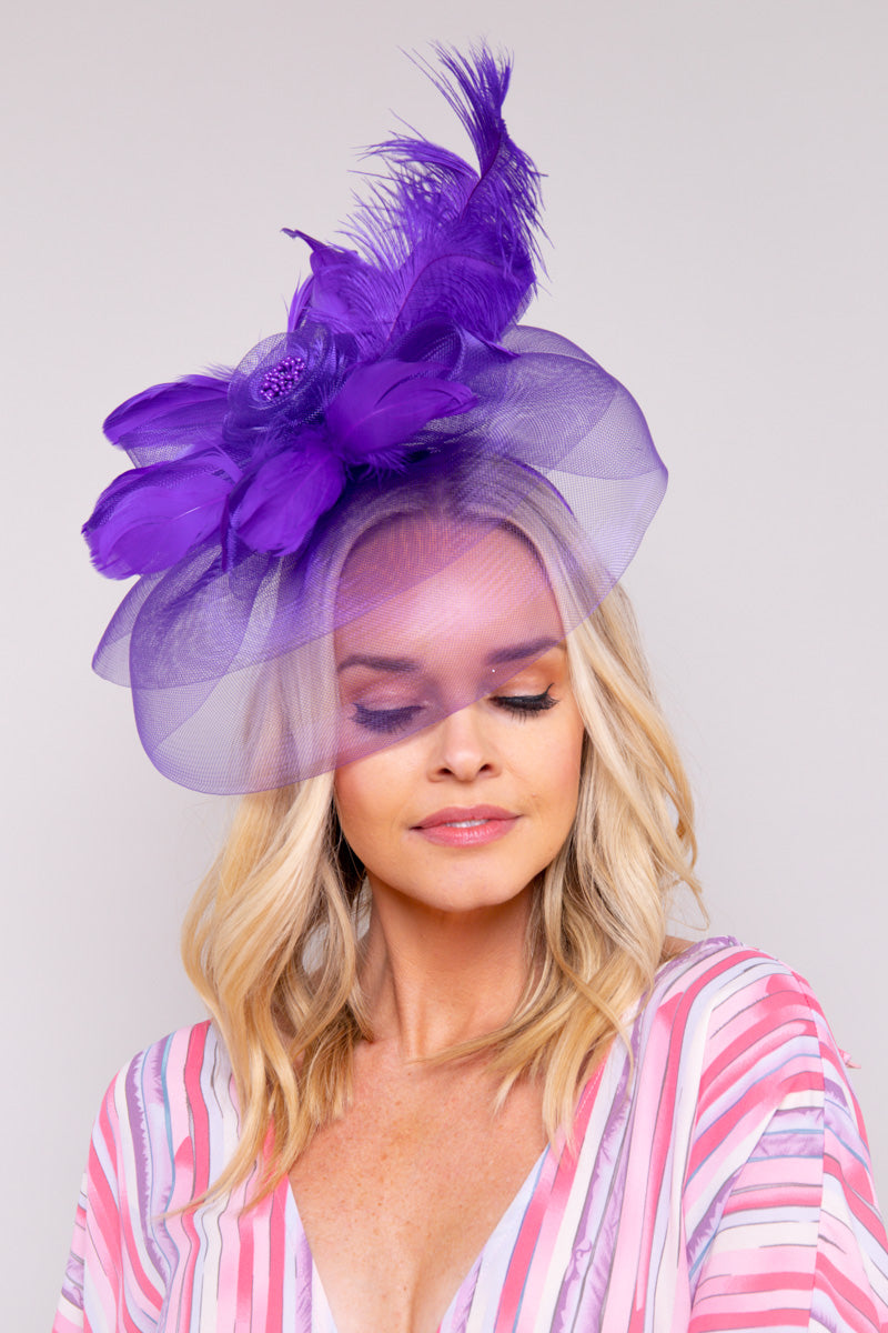 Iconic Style Fascinator-Purple