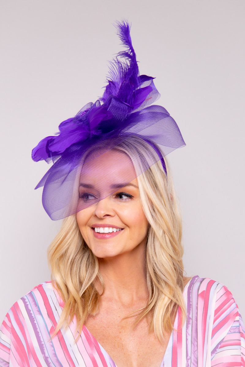 Iconic Style Fascinator-Purple