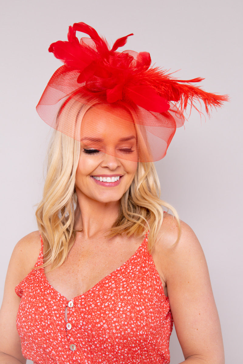 Iconic Style Fascinator-Red