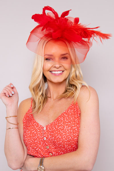 Iconic Style Fascinator-Red