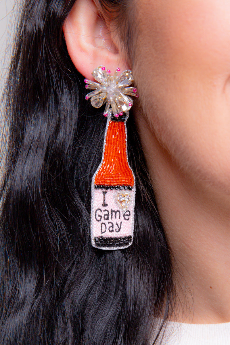 I Love Game Day Earrings - FINAL SALE