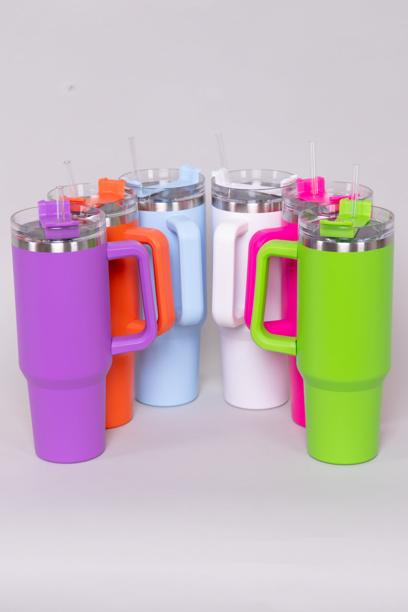 40oz Neon Solid Extra Large Tumbler with Handle – Siesta Cups