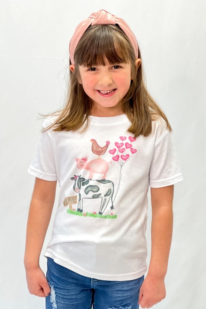 Farm Animals Valentine Kids/Toddler Tees - FINAL SALE