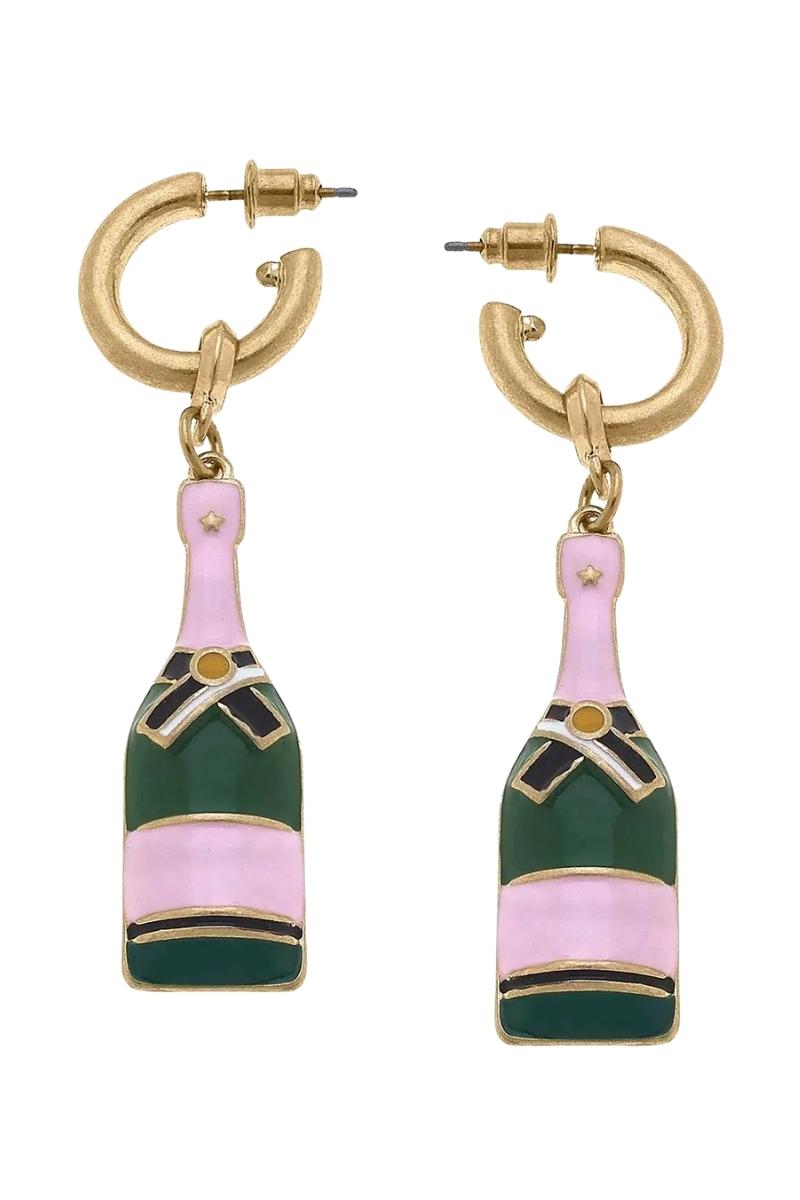 Lola Champagne Bottle Earrings - FINAL SALE