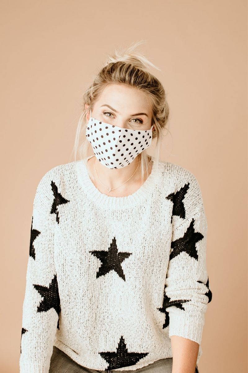 White Polka Dotted Essential Mask FINAL SALE