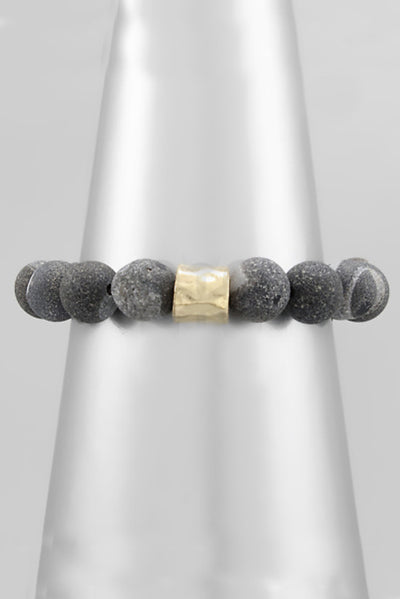 Charcoal Stone Nugget Bracelet