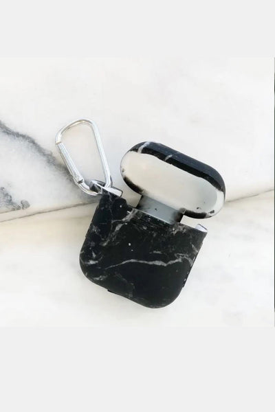 Black Marble Silicone Air Pod Case