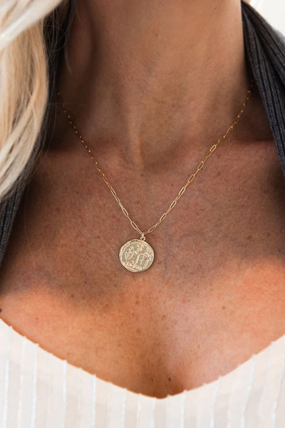 Caesar Pendant Necklace (14K Gold Filled)