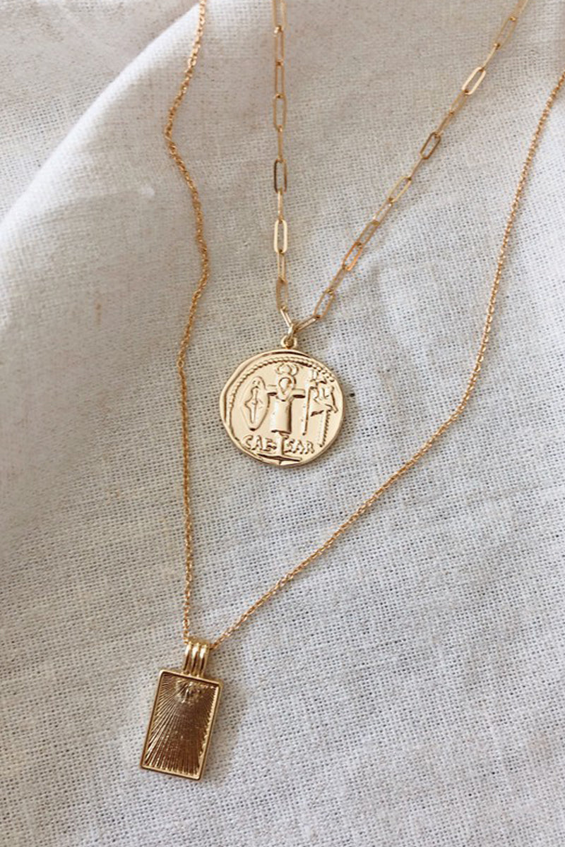 Caesar Pendant Necklace (14K Gold Filled) - FINAL SALE