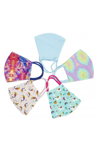 Girls Prints Kids Simple Masks - 5 Pack From PinkTag
