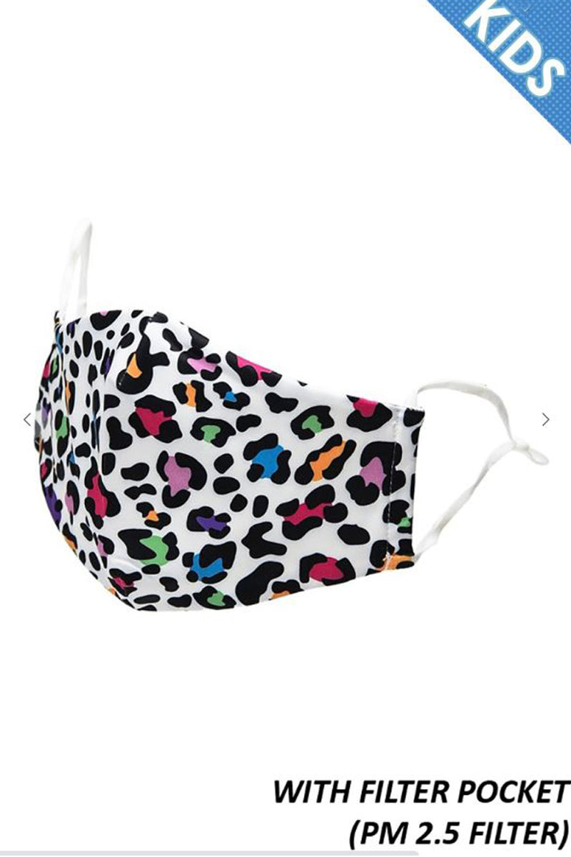 Colorful Leopard Next Level Kids Mask with Filter