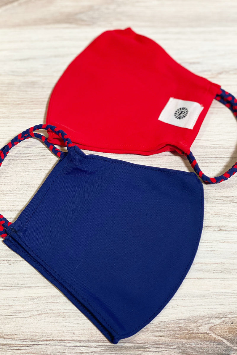 Pomchies Kids Navy/Red Simple Masks- 2-Pack