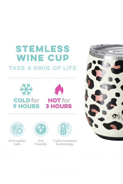 Swig Luxy Leopard Stemless Wine Cup 