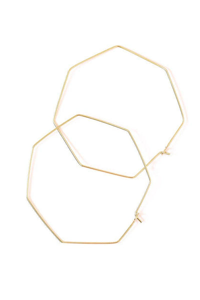 Nash Octagon Hoop Gold Earrings