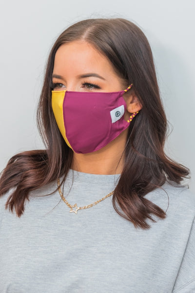 Pomchies Burgundy & Yellow Gold Simple Masks- 2-Pack